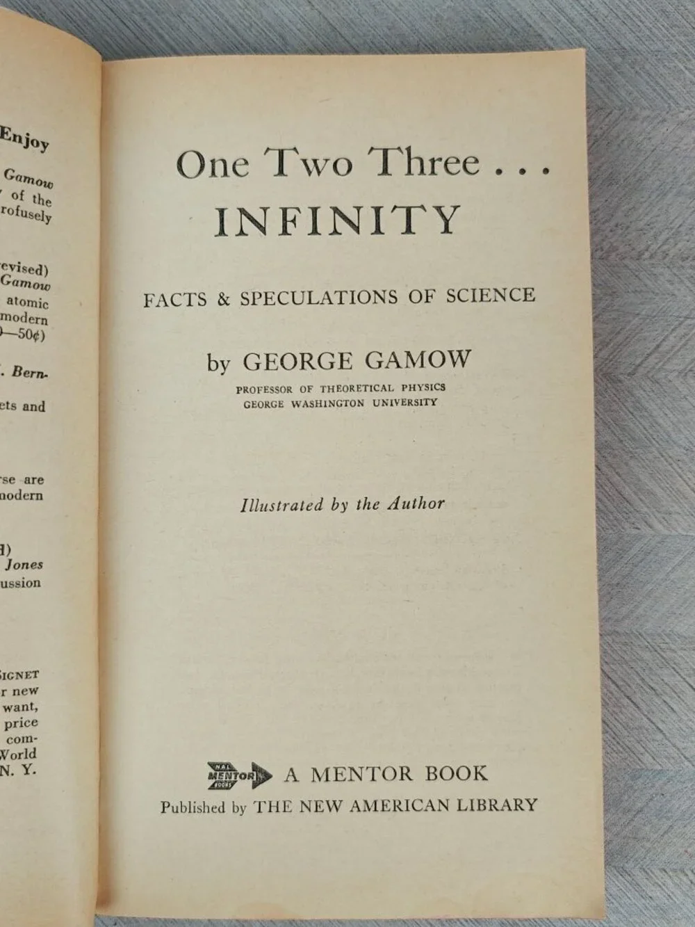 One Two Three… Infinity George Gamow 1957 Paperback Marvel's of Science